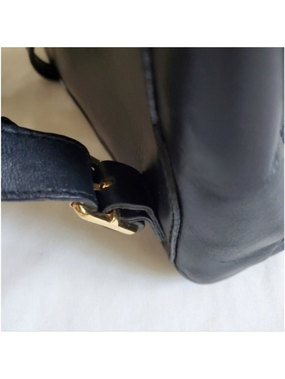 Authentic Gucci Mini Backpack Black Leather Bamboo Handle - Picture 11 of 15